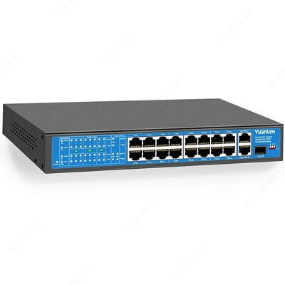 SF18P-LM kaliti 16 portli POE 10 / 100Mbps 2 gigabit ulanish porti boshqarilmaydi -